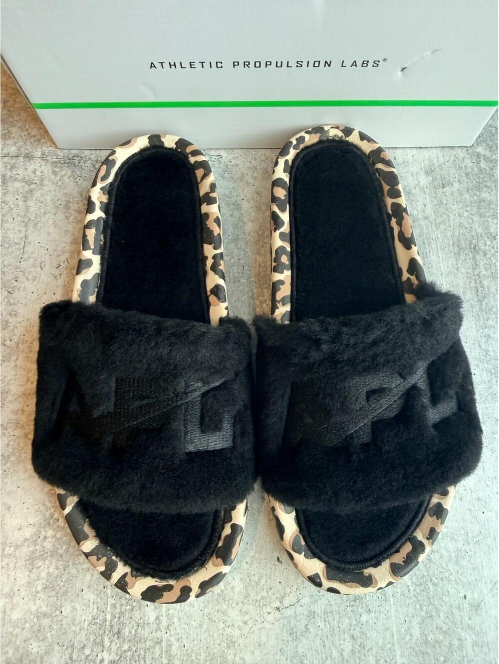 APL Shearling Black Leopard Slide Women's EU 40 US 9 - Picture 3 of 4